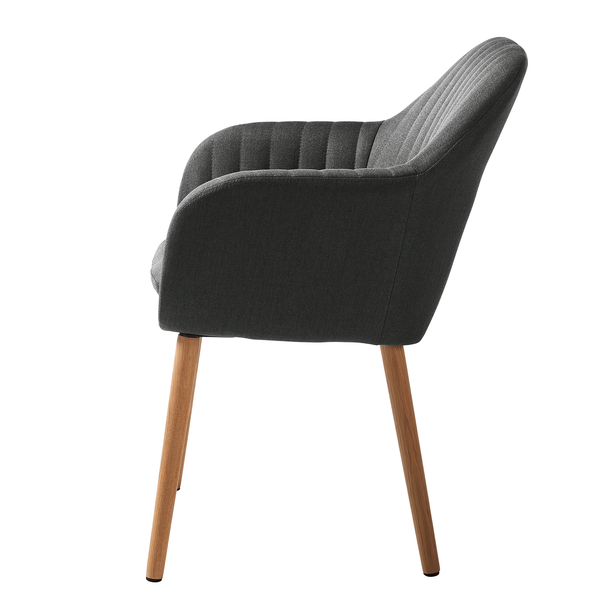 Armlehnenstuhl TILANDA - Webstoff Cors: Dunkelgrau - Einzelstuhl