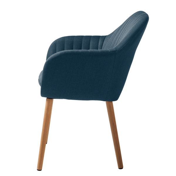 Armlehnenstuhl TILANDA Typ A - Webstoff Cors: Jeansblau - 1er Set