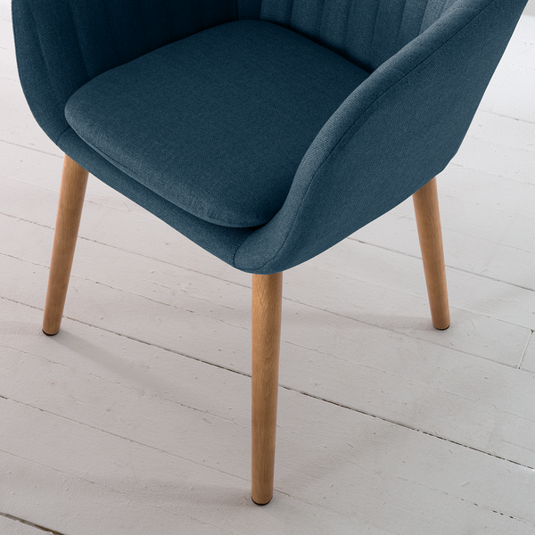 Armlehnenstuhl TILANDA Typ A - Webstoff Cors: Jeansblau - 1er Set