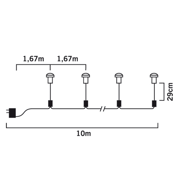 Erweiterung Bodenspot - Kunststoff/Kunststoff - 6-flammig