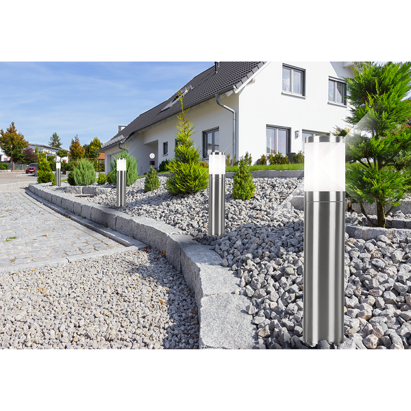 Außenleuchte Xeloo II - Kunststoff / Edelstahl - 1-flammig - Silber - Höhe: 50 cm