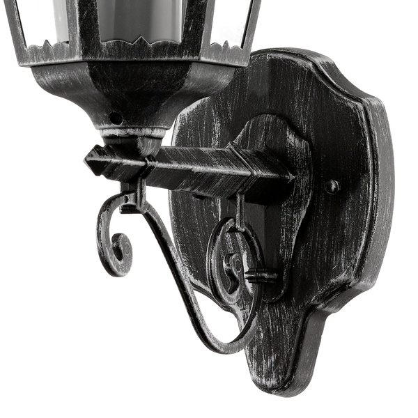 Außenwandleuchte Navedo II - Glas / Aluminium - 1-flammig - Schwarz