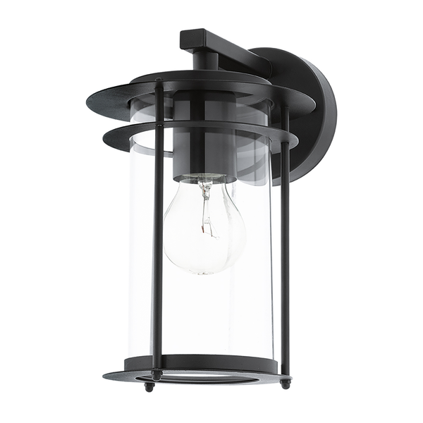 Außenwandleuchte Valdeo - Glas / Stahl - 1-flammig - Schwarz