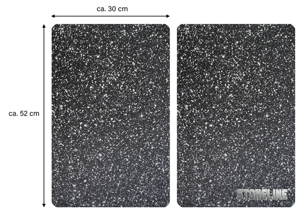 Schneideplatten-Set Flen (2-tlg.) - vorgespanntes bruchsicheres Glas - Schwarz