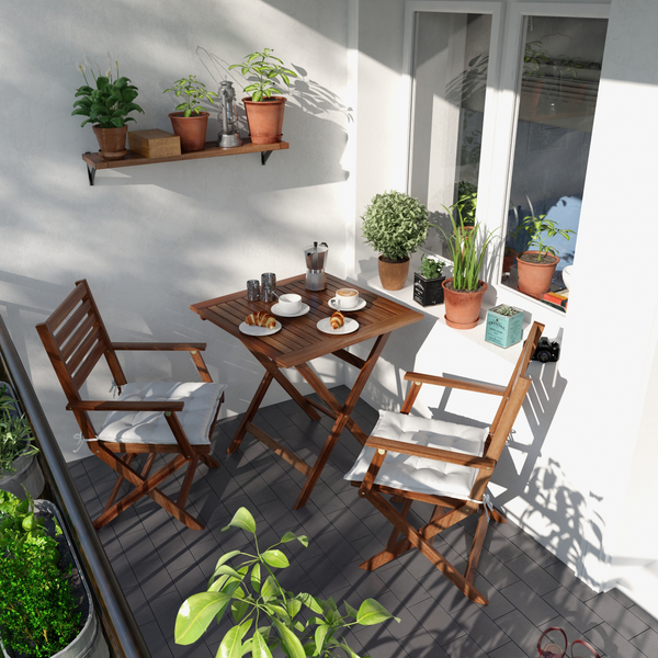 Sitzkissen Garden Basic (4er-Set) - Webstoff - Weiß