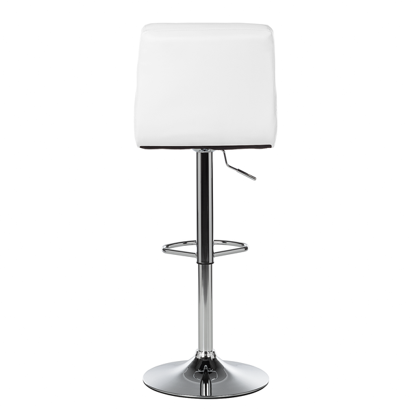Barhocker Fitzgerald - Kunstleder - Weiß / Chrom - Einzelhocker