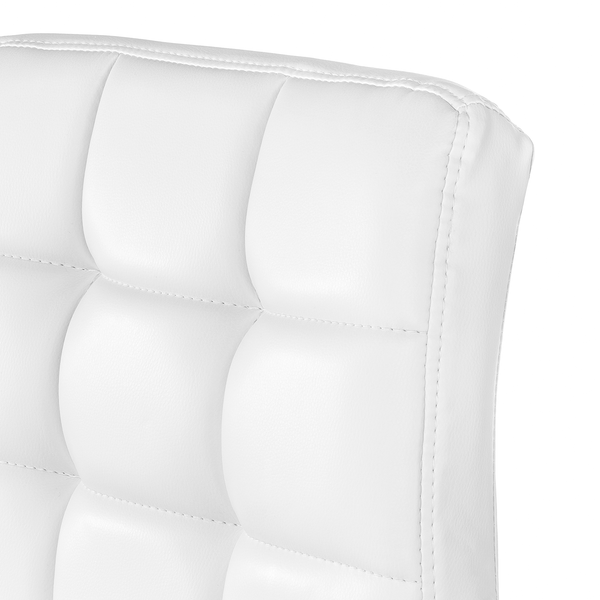 Barhocker Fitzgerald - Kunstleder - Weiß / Chrom - Einzelhocker