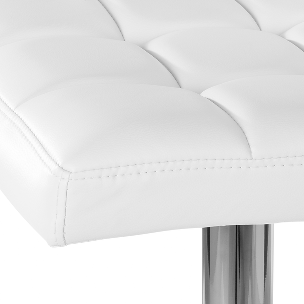 Barhocker Fitzgerald - Kunstleder - Weiß / Chrom - Einzelhocker