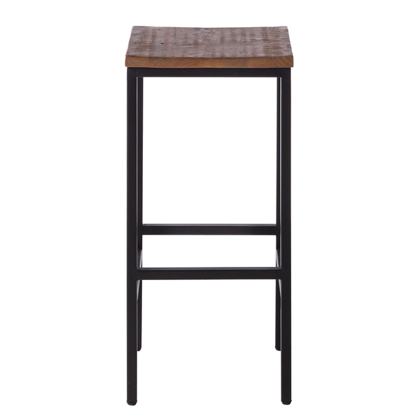 Barhocker GRASBY - Pinie massiv / Metall - Pinie Dunkel / Schwarz