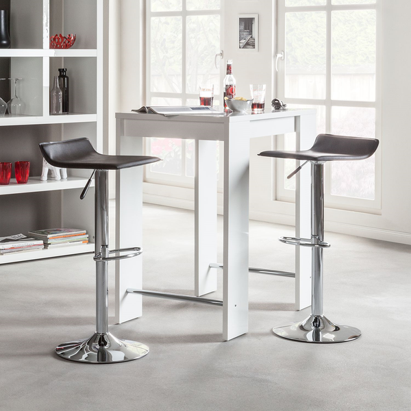 Barhocker Soraia (2er-Set) - Kunstleder - Schwarz / Chrom