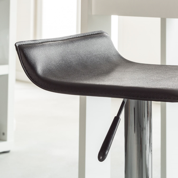 Barhocker Soraia (2er-Set) - Kunstleder - Schwarz / Chrom