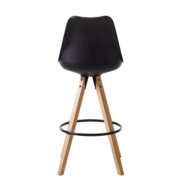 Barstuhl ALEDAS Kunststoffschale - Schwarz - 2er Set