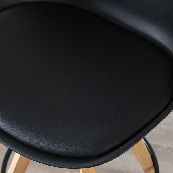 Barstuhl ALEDAS Kunststoffschale - Schwarz - 2er Set