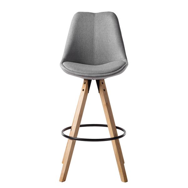 Barstuhl ALEDAS - Webstoff Cors: Granit - 2er Set