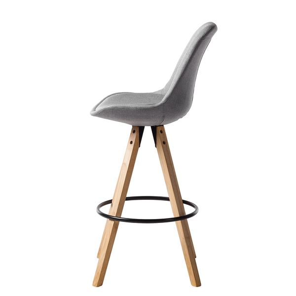 Barstuhl ALEDAS - Webstoff Cors: Granit - 2er Set