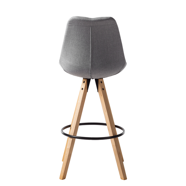 Barstuhl ALEDAS - Webstoff Cors: Granit - 2er Set