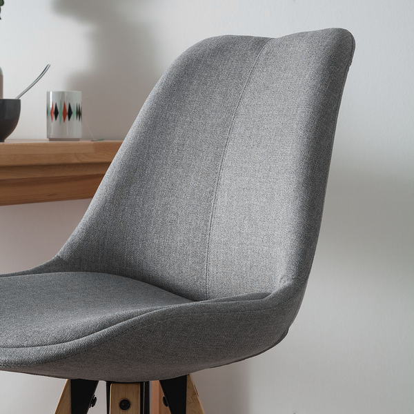 Barstuhl ALEDAS - Webstoff Cors: Granit - 2er Set