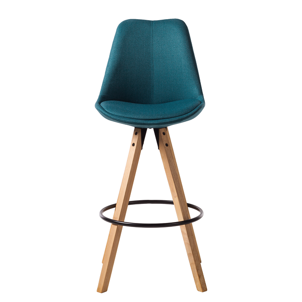 Barstuhl ALEDAS - Webstoff Cors: Petrol - 2er Set