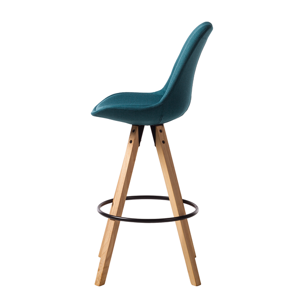 Barstuhl ALEDAS - Webstoff Cors: Petrol - 2er Set