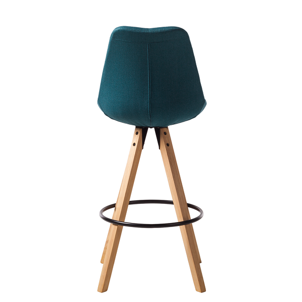 Barstuhl ALEDAS - Webstoff Cors: Petrol - 2er Set