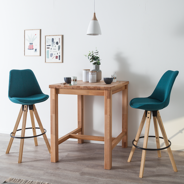 Barstuhl ALEDAS - Webstoff Cors: Petrol - 2er Set
