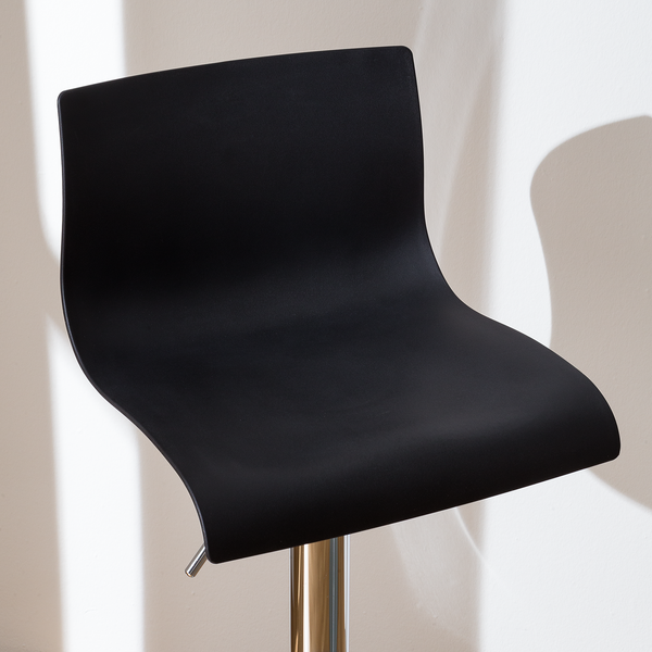 Barstuhl Falkland - Schwarz - Chrom glänzend - Einzelstuhl