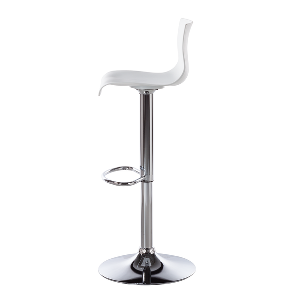 Barstuhl Falkland - Weiß - Chrom glänzend - Einzelstuhl