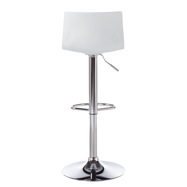 Barstuhl Falkland - Weiß - Chrom glänzend - Einzelstuhl