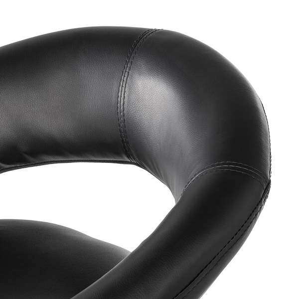 Barstuhl Hemingway - Kunstleder - Schwarz / Chrom - Einzelstuhl