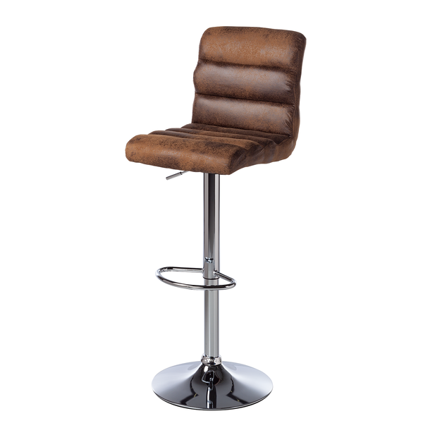Barstuhl Kamloops - Kunstleder / Metall - Vintage Braun - Einzelstuhl