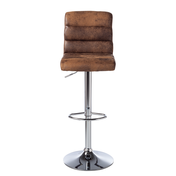 Barstuhl Kamloops - Kunstleder / Metall - Vintage Braun - Einzelstuhl