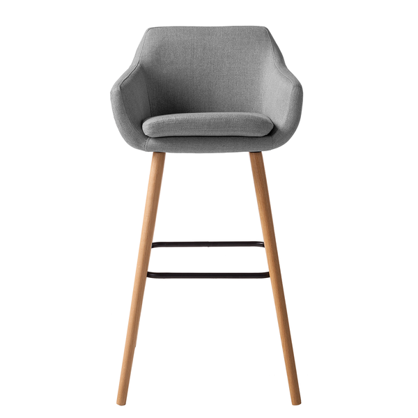 Barstuhl NICHOLAS - Webstoff Cors: Granit - 2er Set