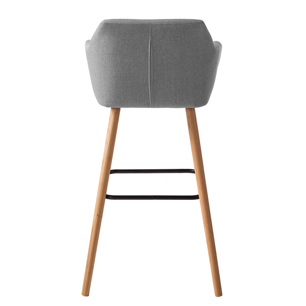 Barstuhl NICHOLAS - Webstoff Cors: Granit - 2er Set