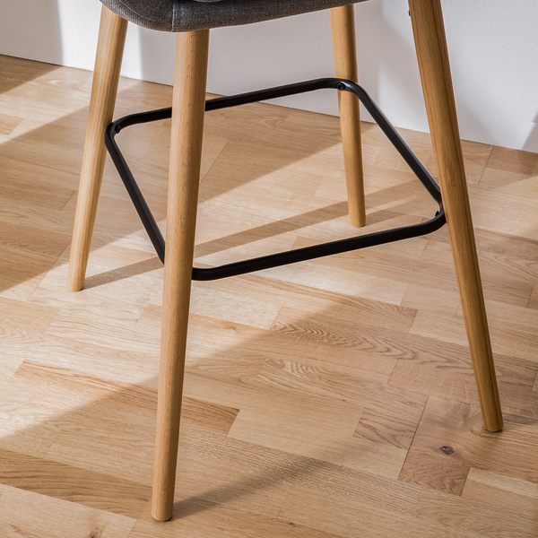 Barstuhl NICHOLAS - Webstoff Cors: Granit - 2er Set