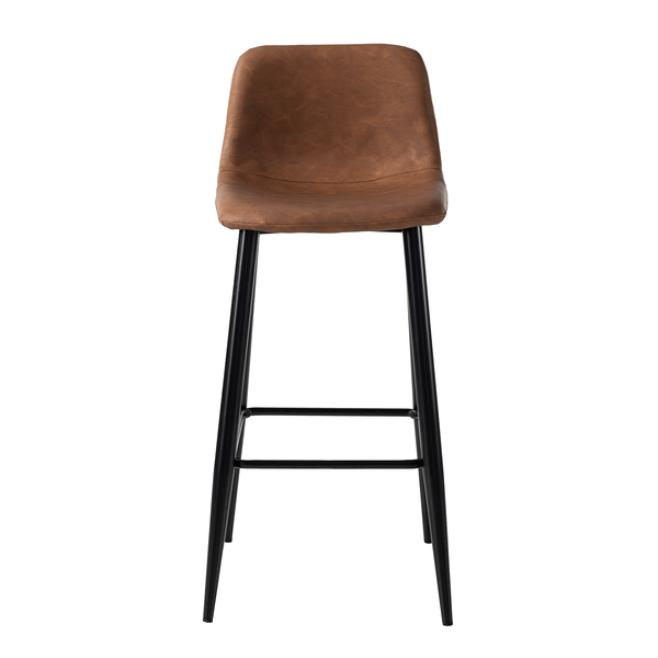 Barstuhl Pohang (2er-Set) - Kunstleder / Metall - Braun / Schwarz
