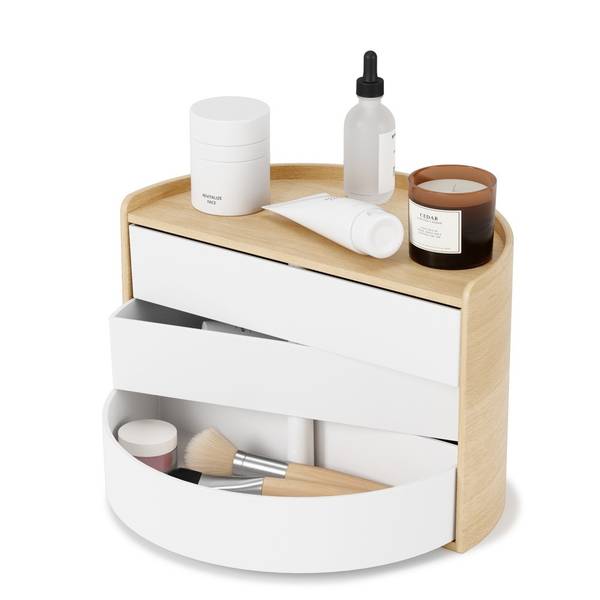 Organizer Moona - Pappelholz / Kunststoff - Driftwood Dekor