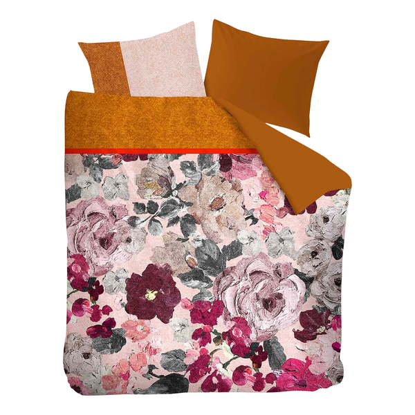 Bettwäsche Mellow - Satin - Mauve / Bernstein - 155 x 220 cm + Kissen 80 x 80 cm