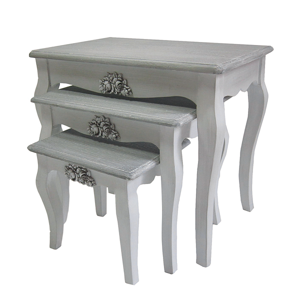 Beistelltisch Middlefield (3er-Set) - Paulownia teilmassiv