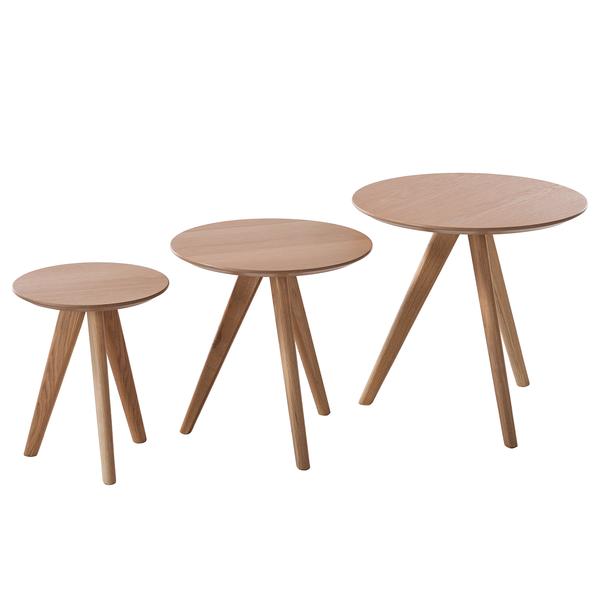 Beistelltisch-Set Past Past II - (3-teilig) - Eiche teilmassiv