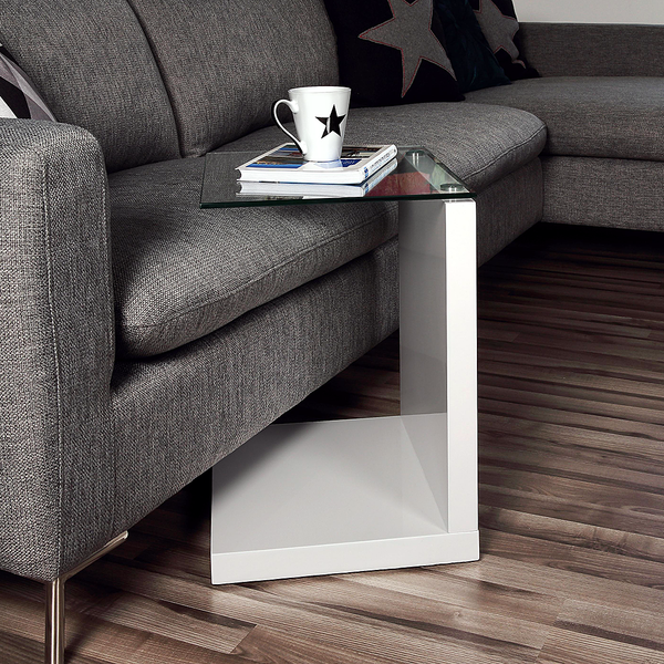 Beistelltisch Sono - Hochglanz Weiß