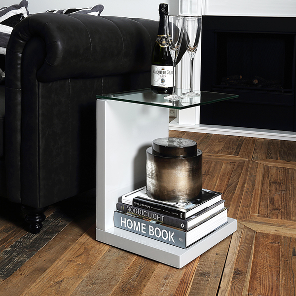 Beistelltisch Sono - Hochglanz Weiß