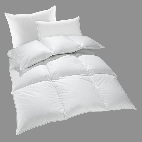 Ganzjahresbetten-Set Canada - 135 x 200 cm + Kissen 80 x 80 cm - 90% Daunen, 10% Federn