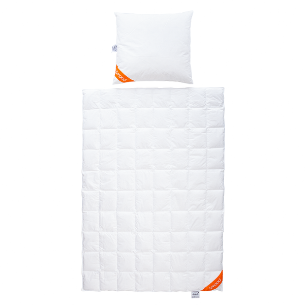 Daunenbett-Set Smood light (2-teilig) - Federn / Daunen - Weiß - 135 x 200 cm + Kissen 80 x 80 cm