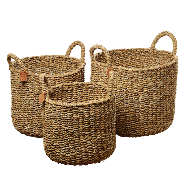 Korb Sophy (3er-Set) - Seegras - Braun