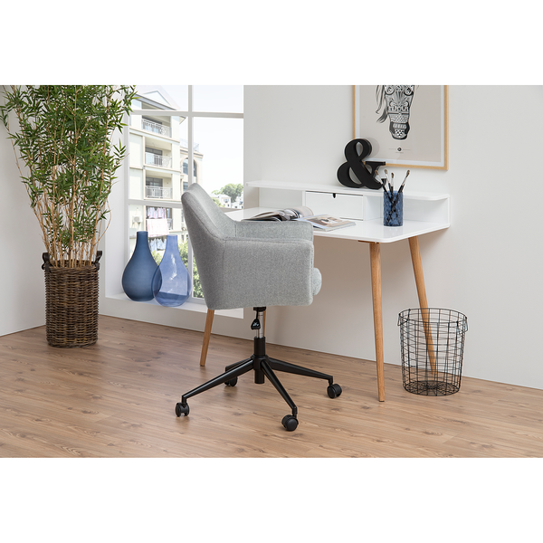 Bürodrehstuhl NICHOLAS - Webstoff Cors: Granit - Schwarz