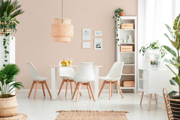 Vliestapete Art Deco I - Vlies - Beige - Hellrosa