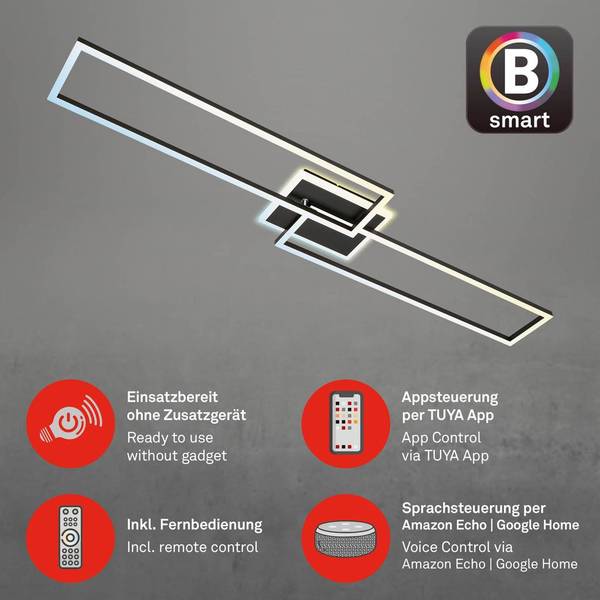 LED-Deckenleuchte Frame S III - Polycarbonat / Eisen - 1-flammig - Schwarz