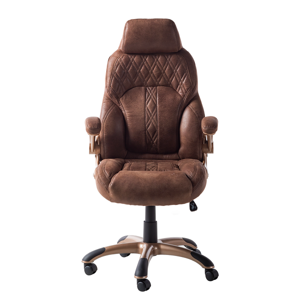 Chefsessel Baylor XXL - Microfaser / Kunststoff - Braun / Kupfer
