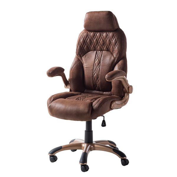 Chefsessel Baylor XXL - Microfaser / Kunststoff - Braun / Kupfer