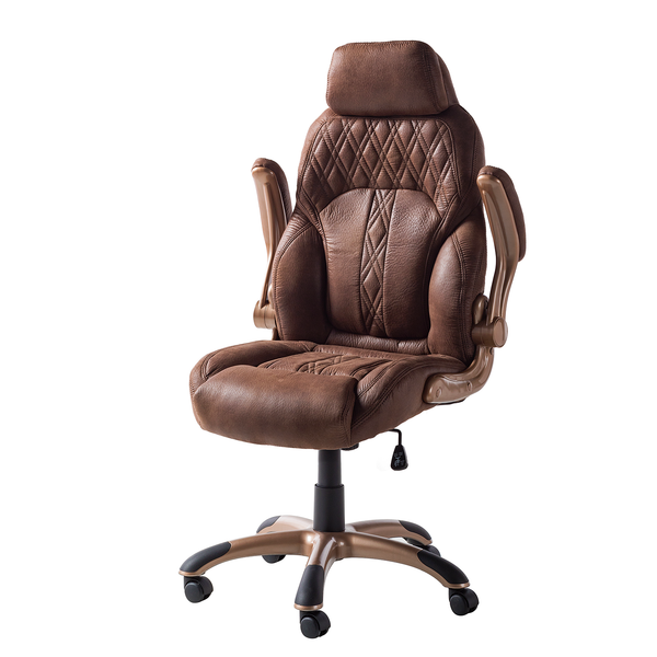 Chefsessel Baylor XXL - Microfaser / Kunststoff - Braun / Kupfer